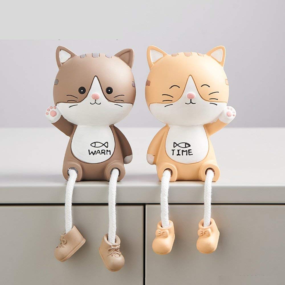Statue petit chat mignon en duo, le cadeau de collection idéal pour couples