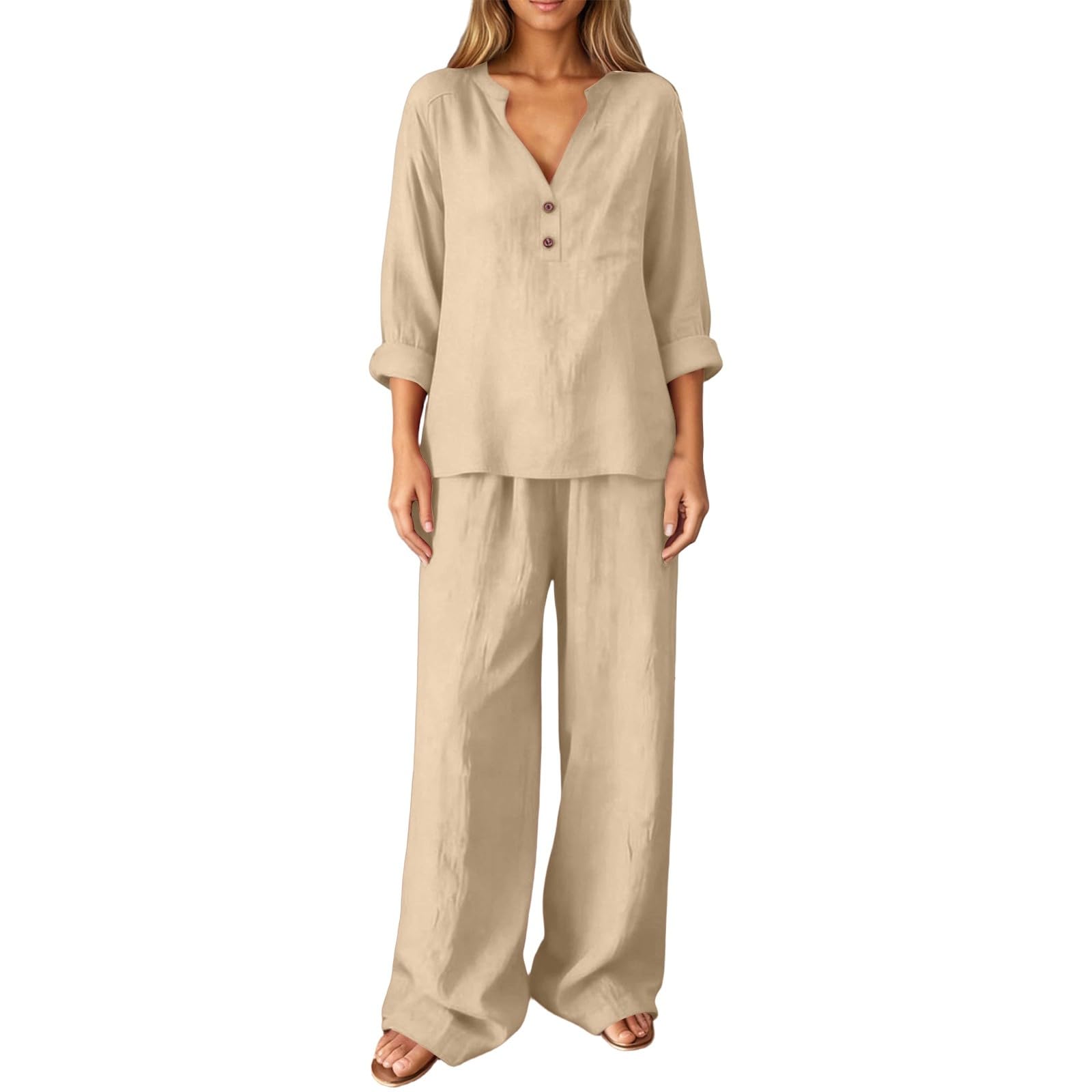 Jogginganzug Damen Overall Damen Kuschelig langärmligem Oberteil locker sitzender Hose Schlafanzug