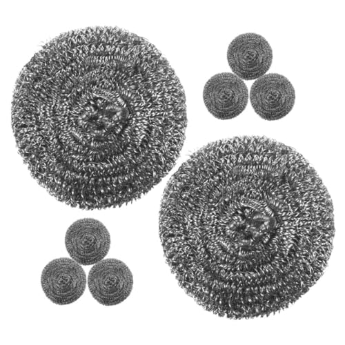 SOLUSTRE 8pcs Stainless Steel Scrubbers Cleaning Balls for Grill Oven Pan Pot Dish Brush for Kitchen