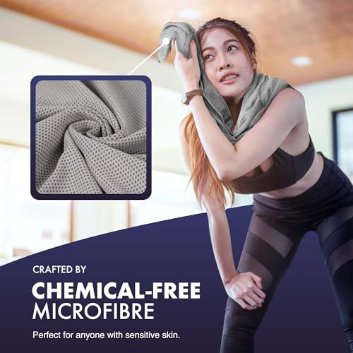 KAYMAN Paquete de 2 Toallas refrescantes de Yoga, Microfibra Suave y Transpirable, Elimina el Sudor y se Seca rápidamente, Ideal para Yoga, Gimnasio, Golf, Correr, Entrenamientos y Senderismo, fácil - Imagen 6