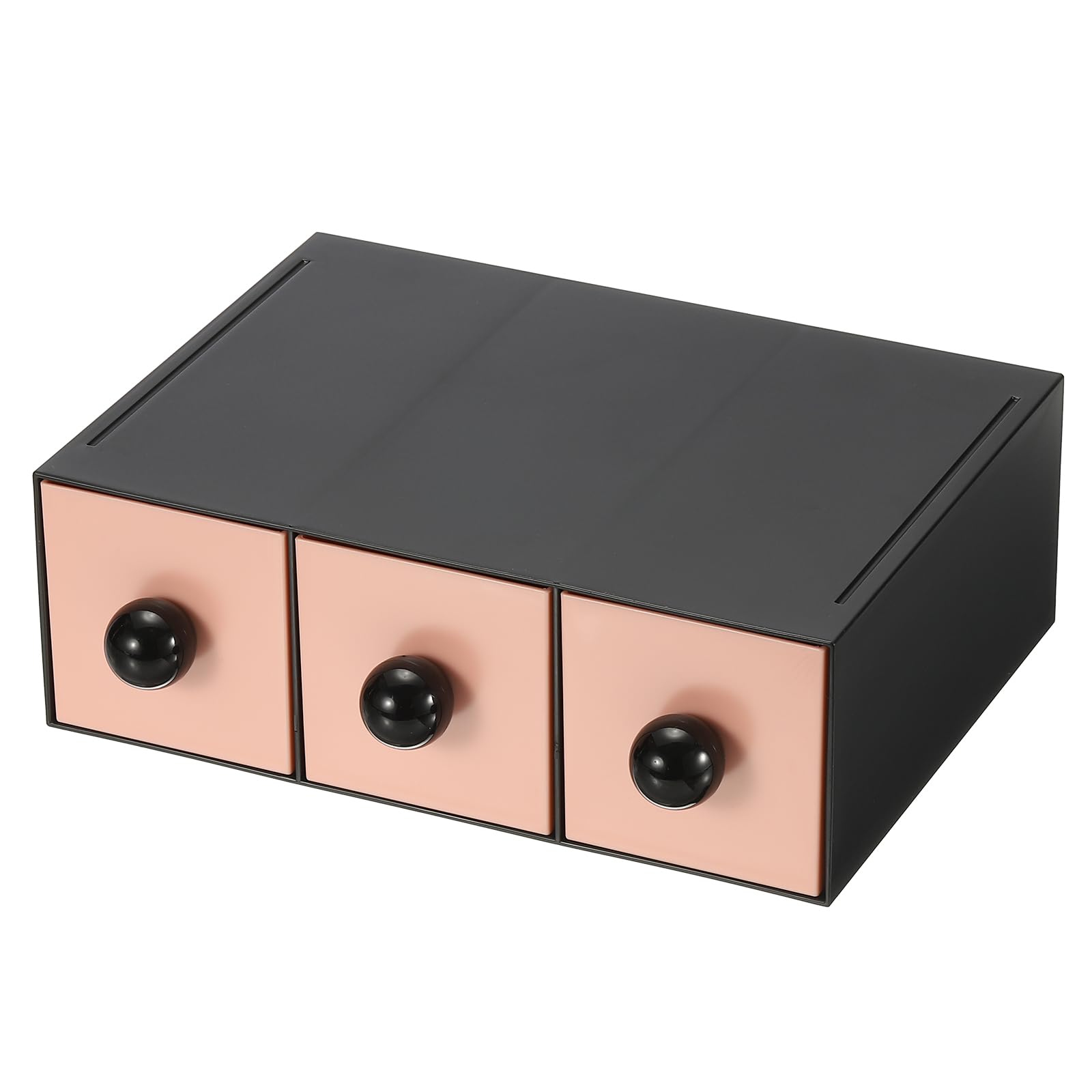 PATIKIL Small Stackable Storage Drawers, Stacking Drawers Mini Desk Bathroom Storage Organizer Cute with 3 Drawer Organizer Plastic for Desktop Office