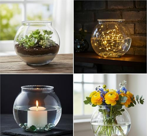 Image of CAS 1L to 14L Glass Fish Bowl 13.6 L(12 INCH, Surface (Glass) Fish Bowl)