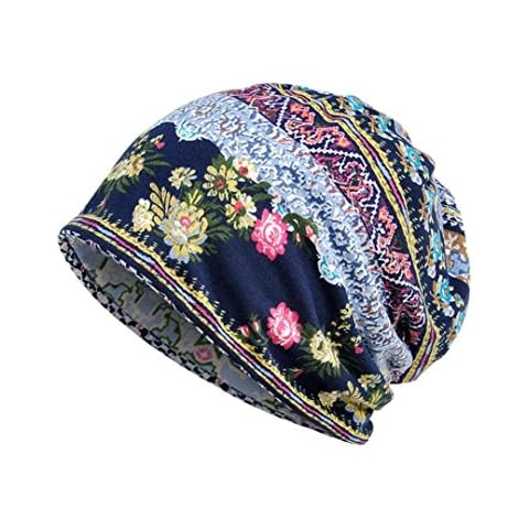 Highpot Women's Beanie Chemo Hat Infinity Scarf Head Wrap Cap (Blue) Cover
