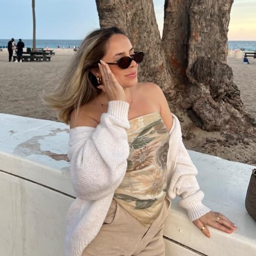 GRFISIA Retro Oval Sunglasses Womens Small Trendy Sun Glasses Sunnies UV400 Protection3