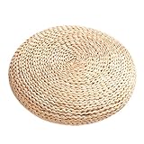 Nunubee Straw Futon Seat Cushion, Comfortable, Round Chair Cushion, Straw, Futon, Corn Shell Chair Cushion, Floor Cushion, Decorative Living Room, Car Decoration, Sofa, Straw 5, 60 x 60 cm, Thickness