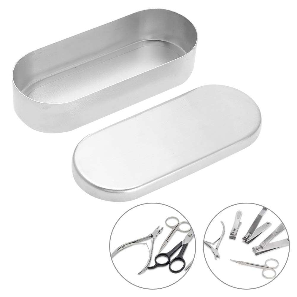 Bandeja esterilizadora para instrumental dental y de uñas, caja de desinfección de 13,5 cm, contenedor de esterilización de aluminio de alta temperatura para herramientas de manicura y odontología.