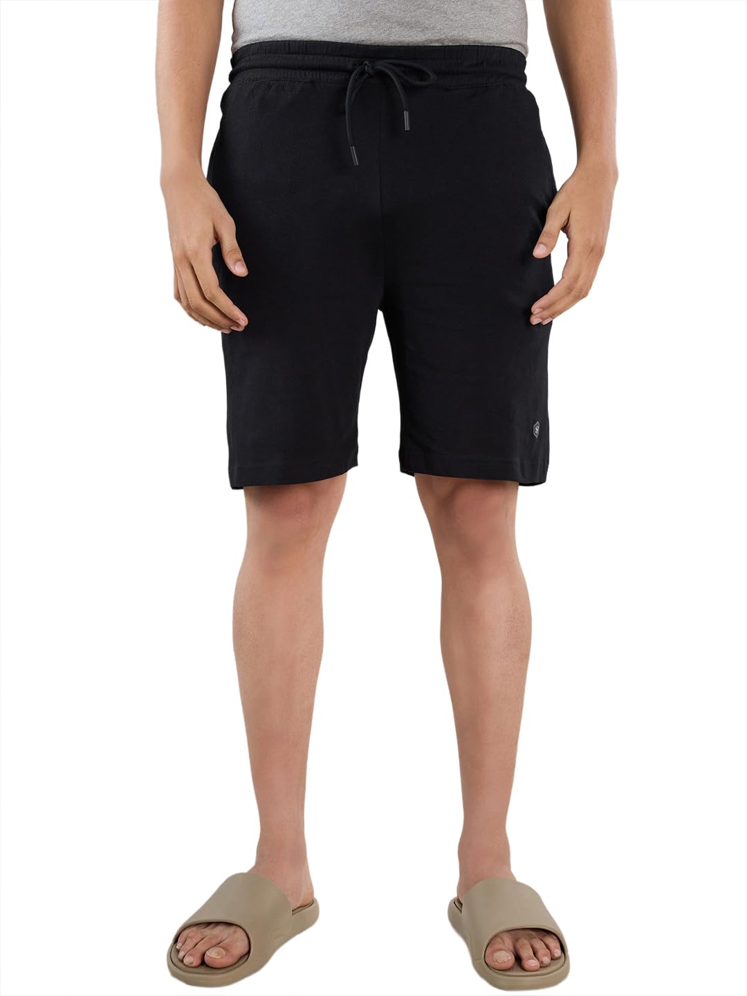 SleepZ by Raymond Men Regular Fit Solid Pattern Pure Cotton Flat Front Lounge wear Shorts-picture-16