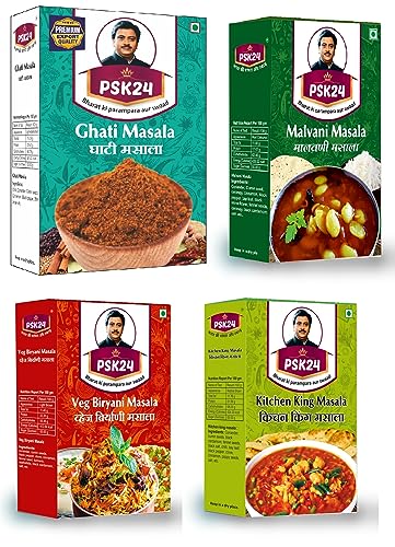 PSK24 50gm Ghati | Malvani | Biryani | Kitchen King Masala Each 1 Combo Pack of 4