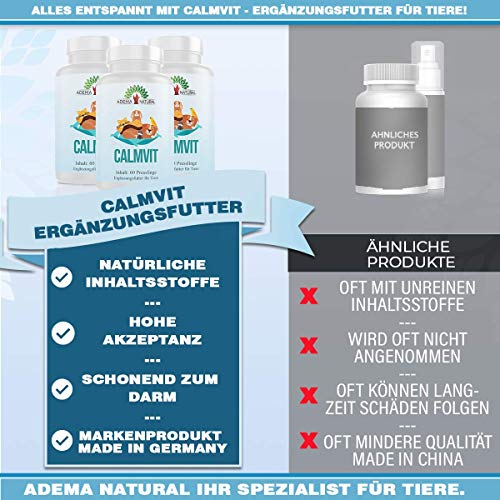 Adema Natural® CALMVIT - Nahrungsergänzungsmittel für Tiere zur Beruhigung, 60 Presslinge