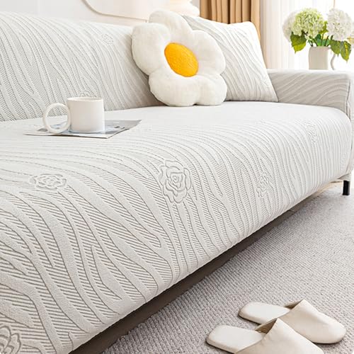 Couvre canapé en velours extensible et housse de canapé sectionnel 3 places