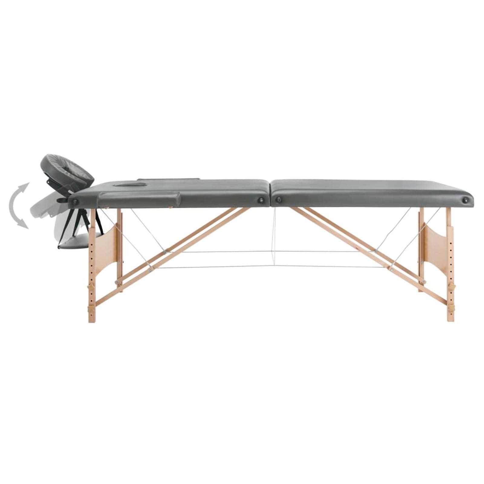 ZEYUAN Lettino da Massaggio 2 Zone Telaio in Legno Antracite 186x68cm,Salute e Bellezza,Cura della Persona,Massaggi e Relax,Lettini da massaggio-110171