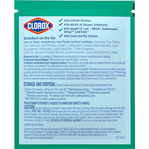 Clorox Disinfecting Wipes1 To Go, Bleach Free Cleaning Wipes, Fresh