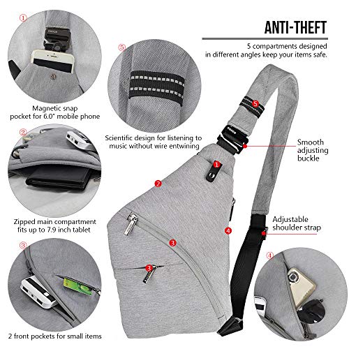 Bolso bandolera para hombres Karlak, bolsa de pecho cruzada y ligera 5