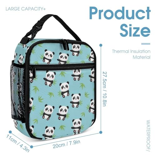 Backpack Bookbag Set Backpack with Lunch Box and Makeup Bag Travel Bookbag Daypack Set (Cute Panda (14))4