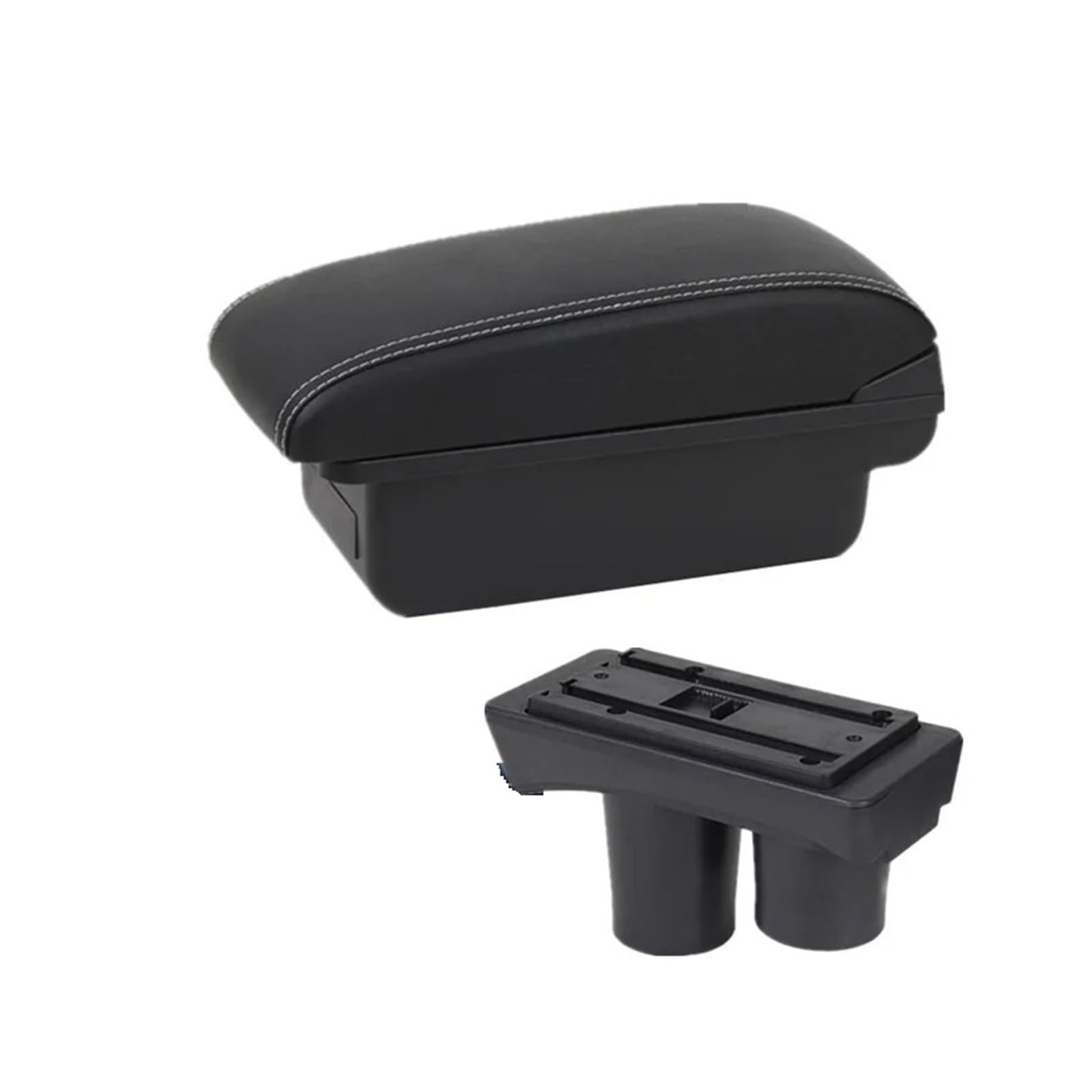 GBGWRMRYX Center Armrest Box For Peugeot 301 Universal Car Armrest Box Storage Box Interior Dedicated Retrofit Accessories Arm Rest(A 1 Black white NOUSB)