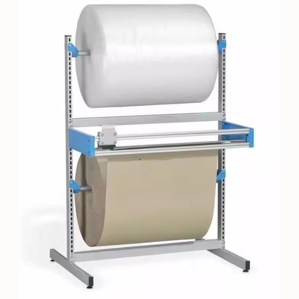 Distributeur de papier bulle double couche avec emballage vertical et support pliable pour une expédition et un transport sécurisés