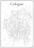 Stadtplan — Karte getaucht in minimalistisches Design im Hochformat (60 cm x 84 cm)
