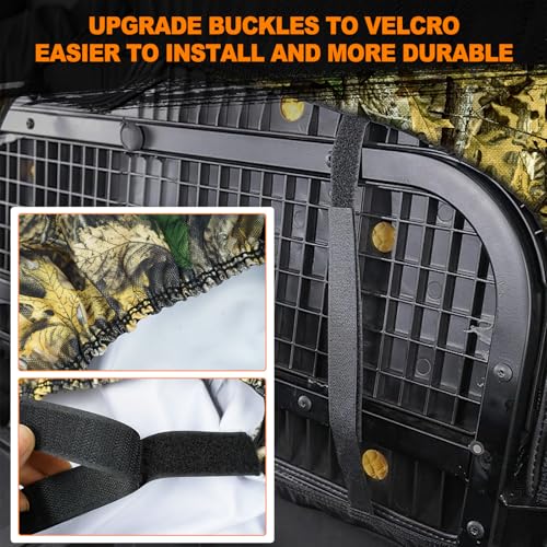 Image of BORDAN UTV Seat Cover Camo, Waterproof Seat Cover Set for 2004-2021 Yamaha Rhino 700 660 450, Heavy Duty 1680D Full Protection Outdoor Camo Cover Set(2 PCS)