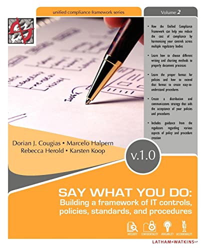 Say What You Do: Building a Framework of It Controls, Policies, Standards, and Procedures