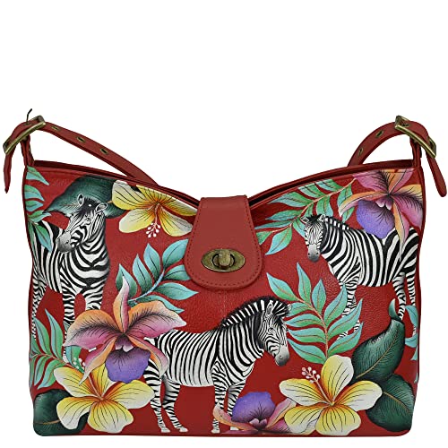 Image of Anna by Anuschka Women's Hand-Painted Genuine Leather Studded Side Hobo