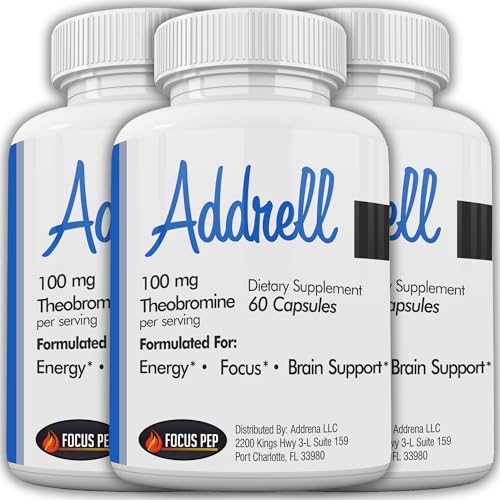 Focus Pep Addrell Energy Stimulant Pills- Study Supplement Alternative Pill, Natural Nootropic Supplements & Cognitive Enhancer Substitute to Elevate Mental Clarity for Women & Men- 180 Capsules