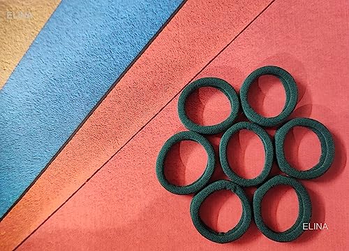 Image of Elina 20 Green Elastic Ponytail Holder Hair Rubber Ties Head Bands Soft Cotton Thick Thin Hair Wear for School Girls, Kids, Women Accessories (Pack of 20)(Green)