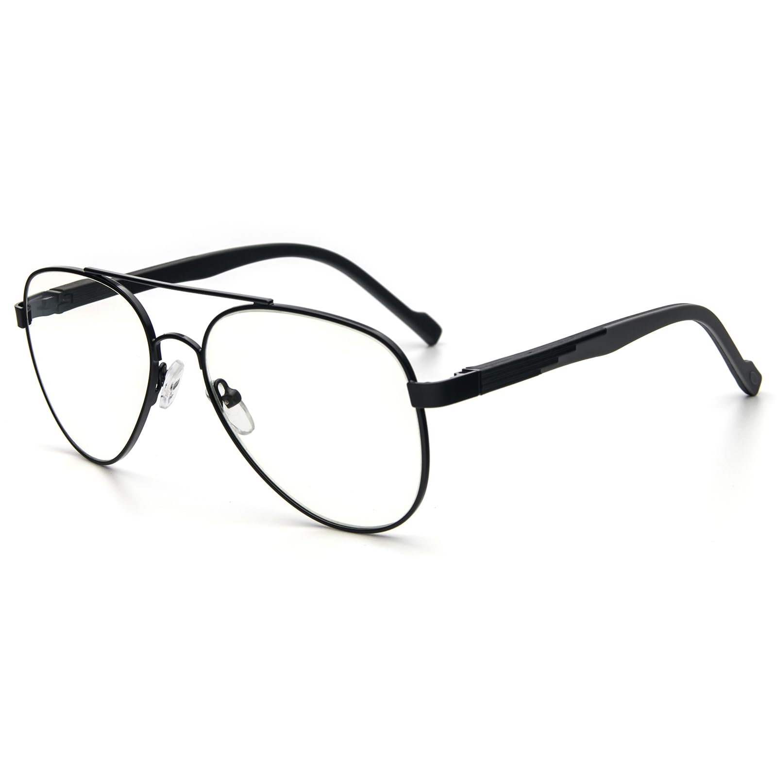 KoKoBin Vintage Metal Frame Reading Glasses Aviator Toad Frame Lens Anti Blue Light women Men Computer Reader (Black, 2) - Image 2