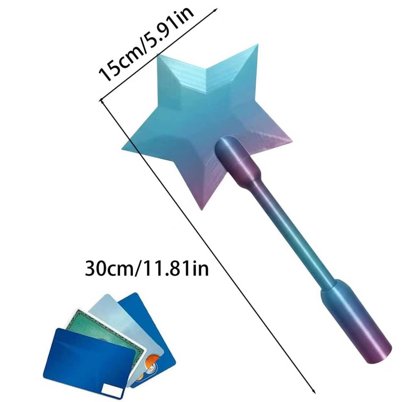 Varita Mágica De Pago Sin Contacto Con Forma De Estrella – Soporte NFC Para Tarjetas De Crédito, Diseño 3D De 37 Cm, Ideal Para Regalos Tecnológicos Y Fiestas Temáticas (Azul Violeta)