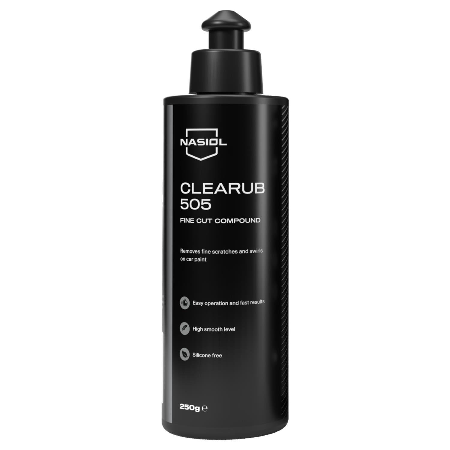 NasiolCleaRub 505 Silicon Free Scratch Remover High Tech Fine Cut Compound, Polishing, Rubbing Compound for Car Scratches, Compound Polish, Auto Detailing, 250 Gr