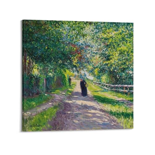 Avenue de la Villa des Fleurs Poster de Caillebotte - Tableau Lumineux Salon Moderne 50x50