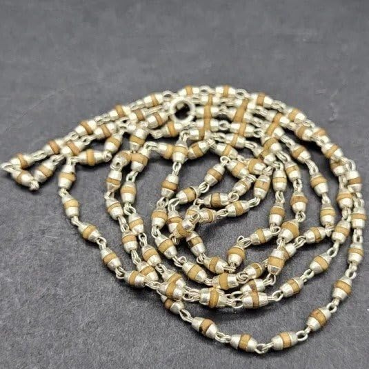 GANGTARANG Tulsi Mala with Silver Cap Original Natural White 54+1 Beads 6mm | Pure Original for Men/Women (Bead Size-6mm)-image-28