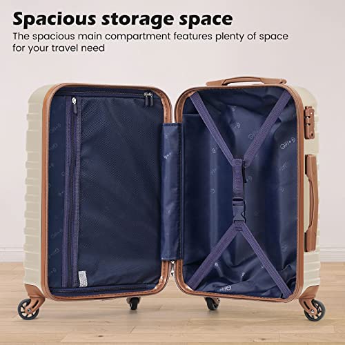 Coolife Lot de 3 valises rigides avec roulettes TSA, noir, 5 piece set, Ensemble de bagages avec sacs