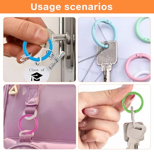 Image of SANNIDHI Spring O Rings Round Spring Snap Keyring Metal Carabiner Clips for Keychain,Handbag,Purse, Dog