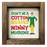 Buddy The Elf Christmas Decorations, Funny Elf Christmas Wood Sign, Elf Merch Gifts, Holiday Wood Prints with Frame for Table Wall Decor, Xmas Tiered Tray Decor, Holiday Party Decor Supplies, 7x7 inch