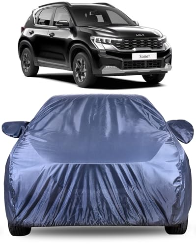 Image of Autofact Premium Car Cover for Kia Sonet | All Weather Water-Resistant Full Body Car Cover | Light-Weight Triple-Stitched Outdoor Shield with UV Protection, Dustproof & Heat-Resistant