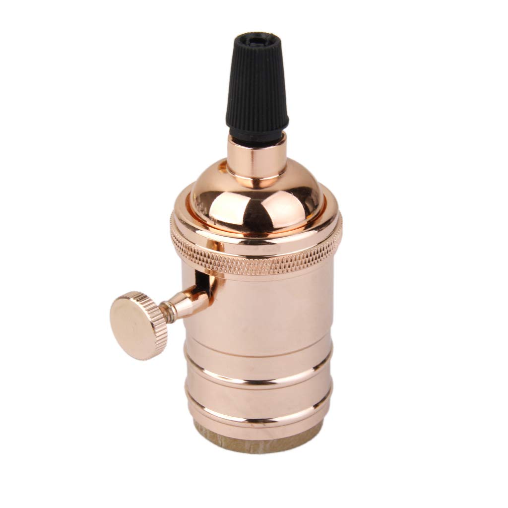 MERISHOPP™ Copper E27 Switched Light Bulb Lampholder Vintage Lamp Holder Rose Golden-image-40