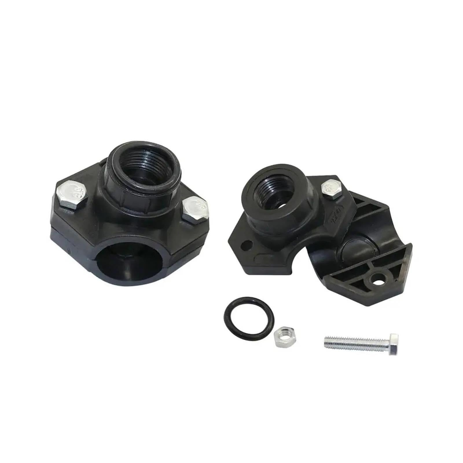 Morsetto sella DN25‑DN32 filetto femmina 1/2"‑3/4" raccordo