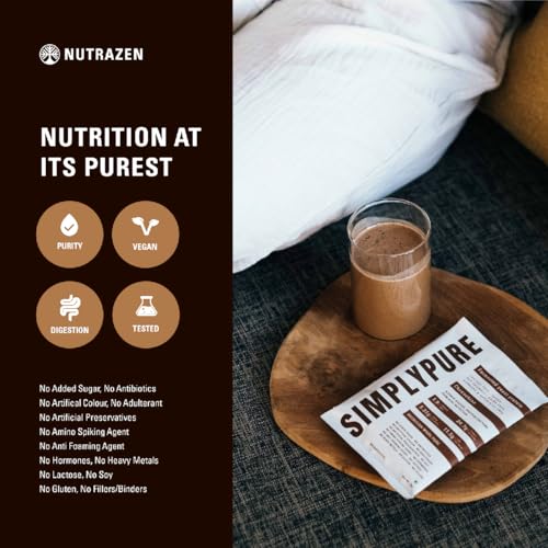 Image of SimplyPure Fermented Yeast Protein Powder - Chocochino | 288g (8 Sachets) | 24.7g Complete Protein | Muscle Recovery & Lean Muscle Support | Gym & Fitness Supplement for Men & Women | Vegan Protein Powder | PDCAAS 1.0 | With Probiotics & Digestive Enzymes