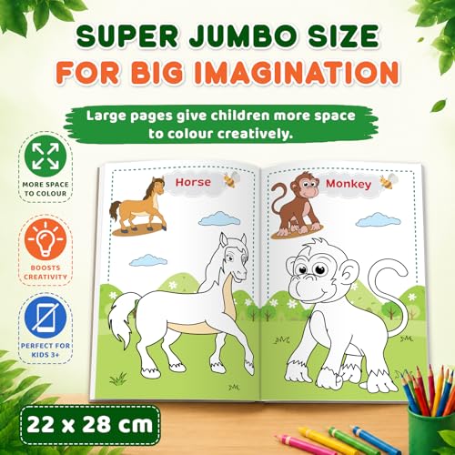 Image of Super Jumbo Colouring Book (Animals & Birds)