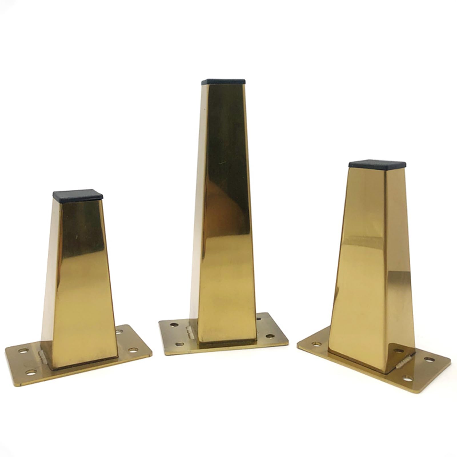Generico Gambe per Mobili Piedini per Tavolo in Oro Spazzolato 4 Pezzi Supporto in Acciaio Inossidabile Dorato Superficie Galvanizzata Piedini per Divano Altezza: 6-30 cm Piedini per Mobile 15 cm/6"