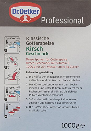 Dr. Oetker Professional Götterspeise mit Kirsch-Geschmack, Götterspeisenpulver in 1 kg Packung