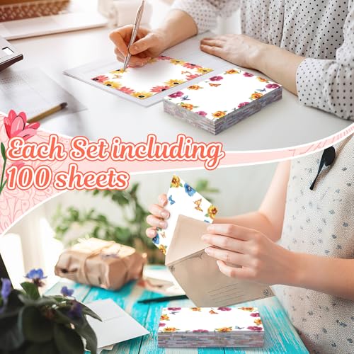 Image of Spiareal 100 Pcs Blank Note Cards Index Card, Colorful, 4 * 6inch, Floral