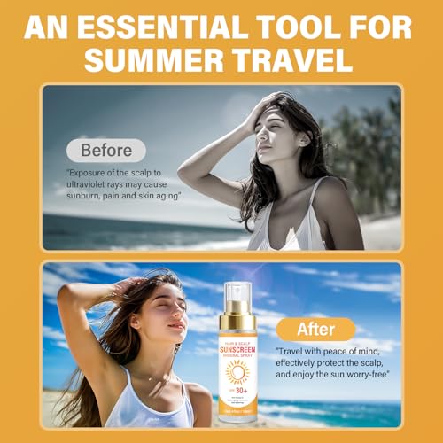 Scalp Sunscreen Spray, Hair Sunscreen Spray SPF 30 for Color Fade & Dryness, Prevent Harmful UV Rays, Scalp Not Greasy & More Comfortable, 120ML - Image 5