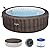 Bestway SaluSpa Bali Smart AirJet Inflatable Hot Tub Round Portable 5-7 Person Spa with 180 AirJets, App Control and EnergySense Cover, Brown Rattan