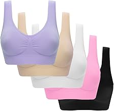 5PC Women Sports Bra for Large Breasts Ultra-Thin Full Cup Yoga Bra Solid New Seamless Sports Style Crop Tops Vest Comfort Stretch Bras Shapewear