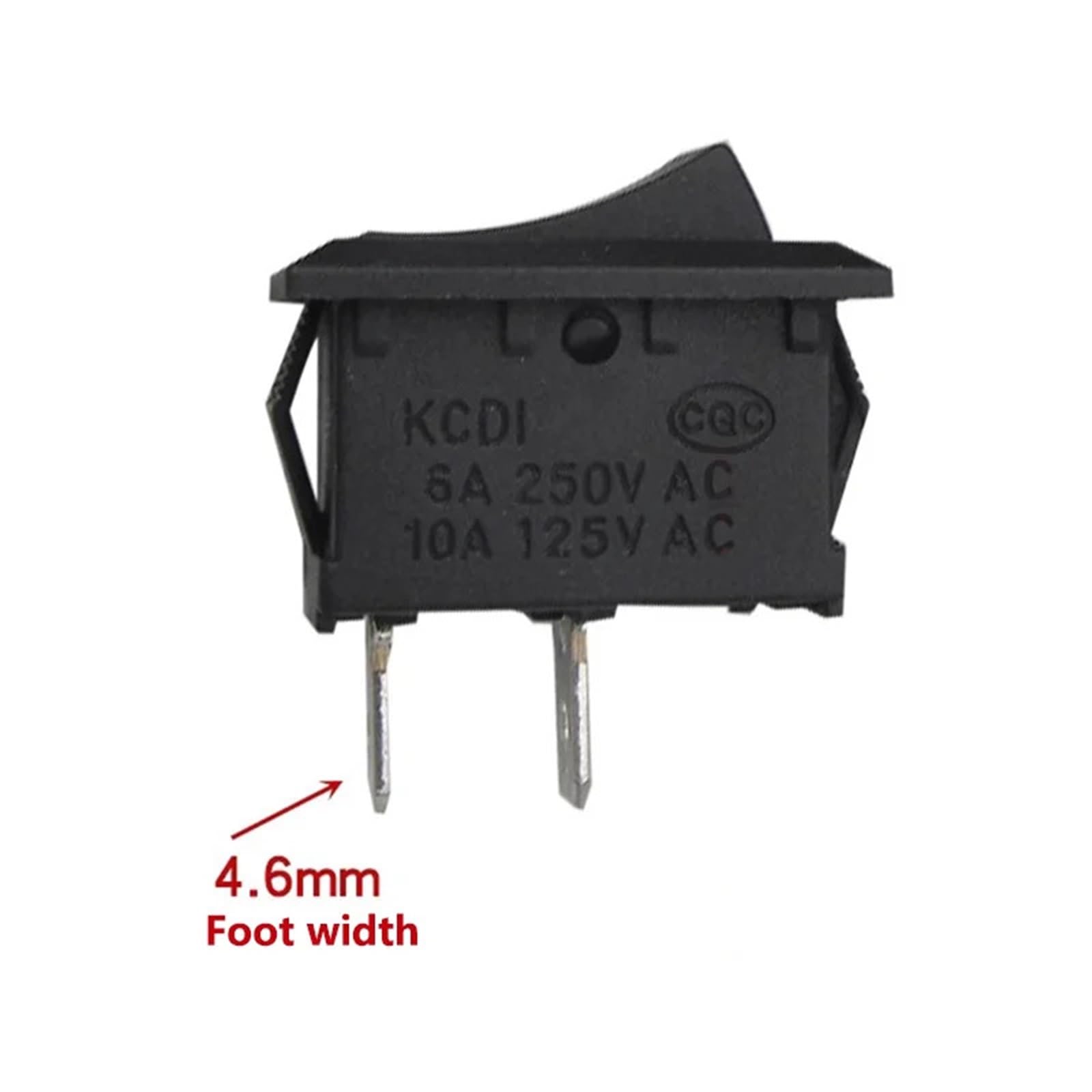 5/20/100 Piezas KCD1 15 * 21 mm Interruptor de Barco de 2 Pines 10 * 15 mm Interruptor de posición basculante SPST ON Off a presión Interruptor Basculante(KCD1 15X20mm,100PCS)