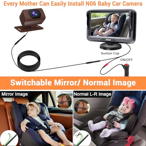 image for Rohent Baby Car Camera for Backseat - 1080P HD, 360° Adjustable, Nigh
