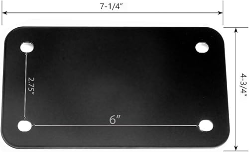 Miniatura 2 de LFPartS Placa de matrícula de acero inoxidable para motocicleta, color negro (paquete de 1)