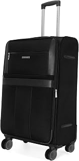 Nasher Miles Toledo Expander Soft-Sided Polyester Check-in Luggage Black 24 inch |65 Trolley Bag Price In India