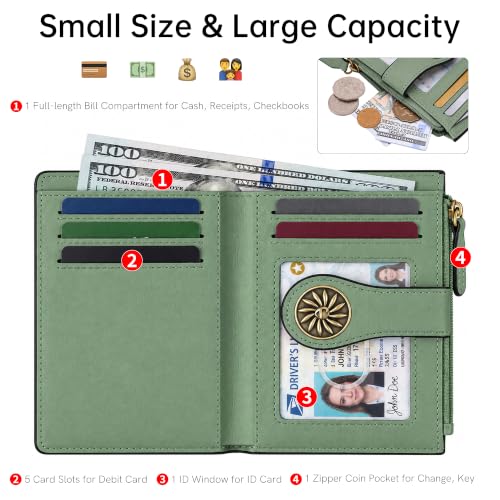 Tipmile Small Wallet Women Bifold RFID Blocking Card Holder Leather Wallets - Image 3